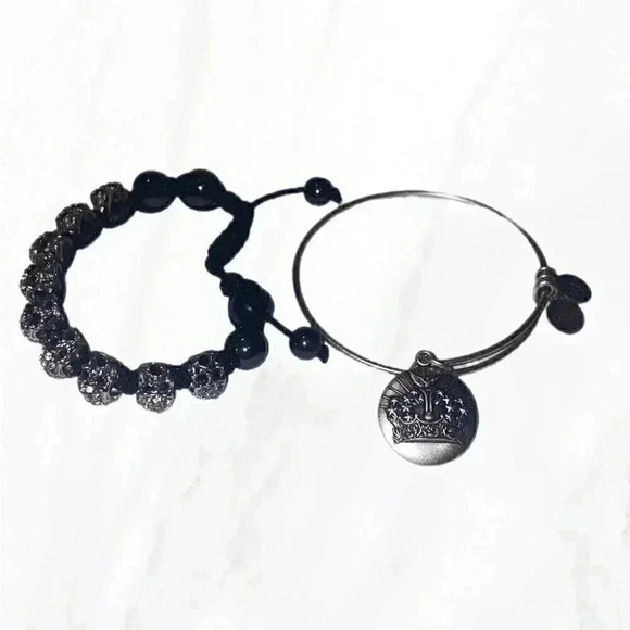 Lot of 2 Alex and Ani/statement skull bohemian casual stylish trendy bracelet OS - Picture 2 of 3